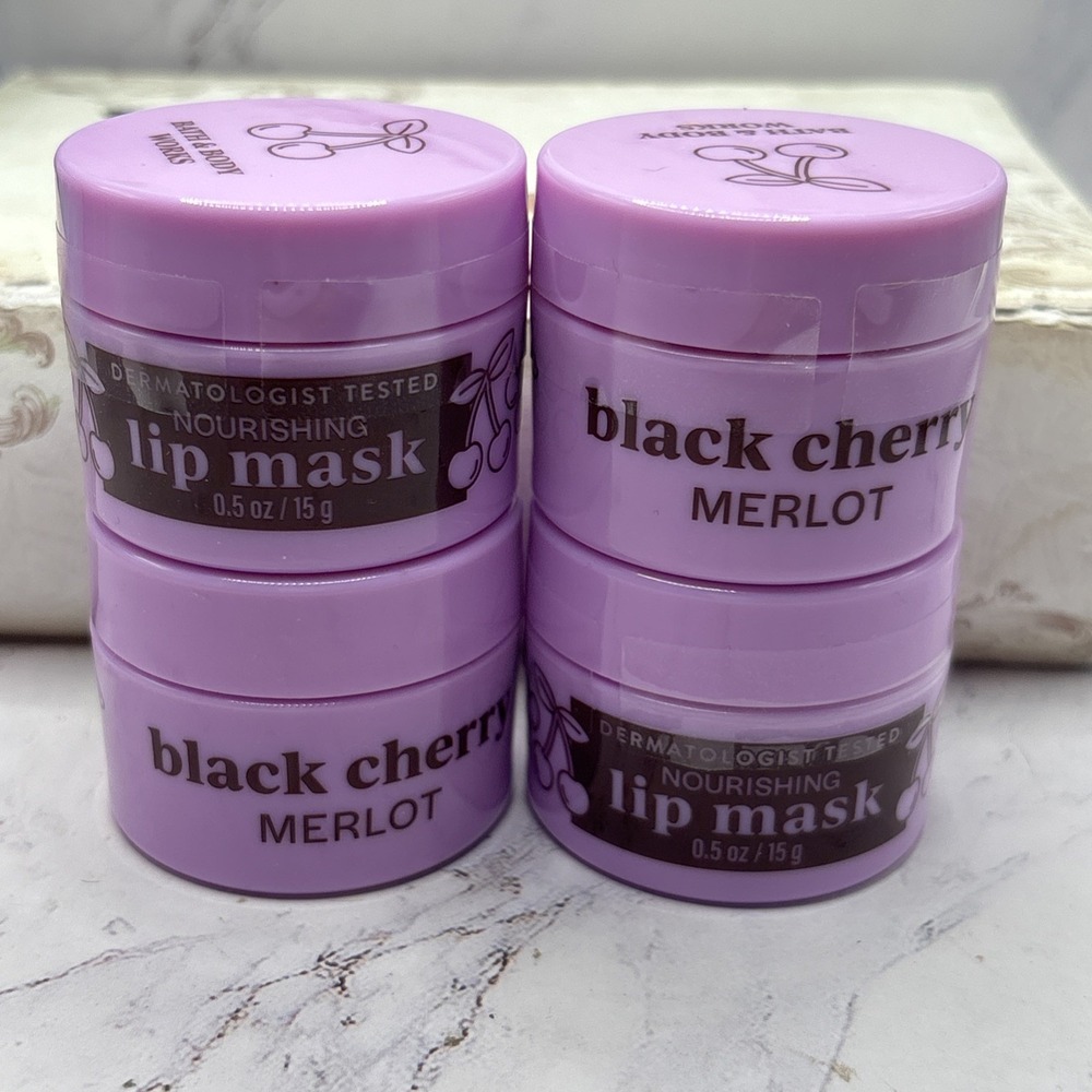 Bath & Body Works Black Cherry Merlot Lip Mask 4 Pack New 0.5 oz Sealed